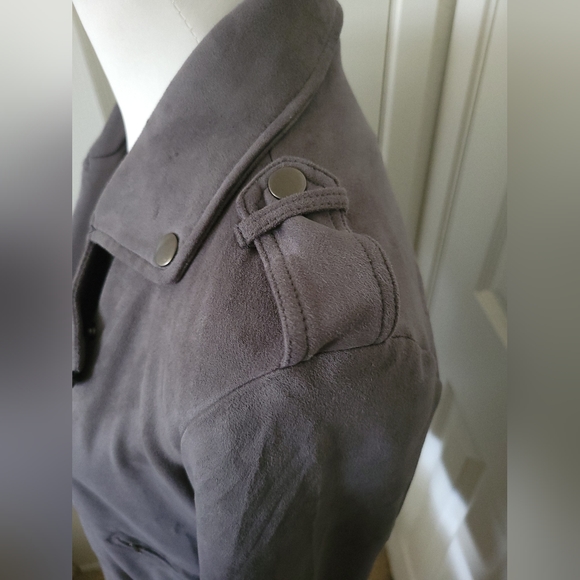 ✨️HP✨️Jaase | NWOT | Chic Gray Faux Suede Moto Jacket (SIZE S) - Picture 11 of 14